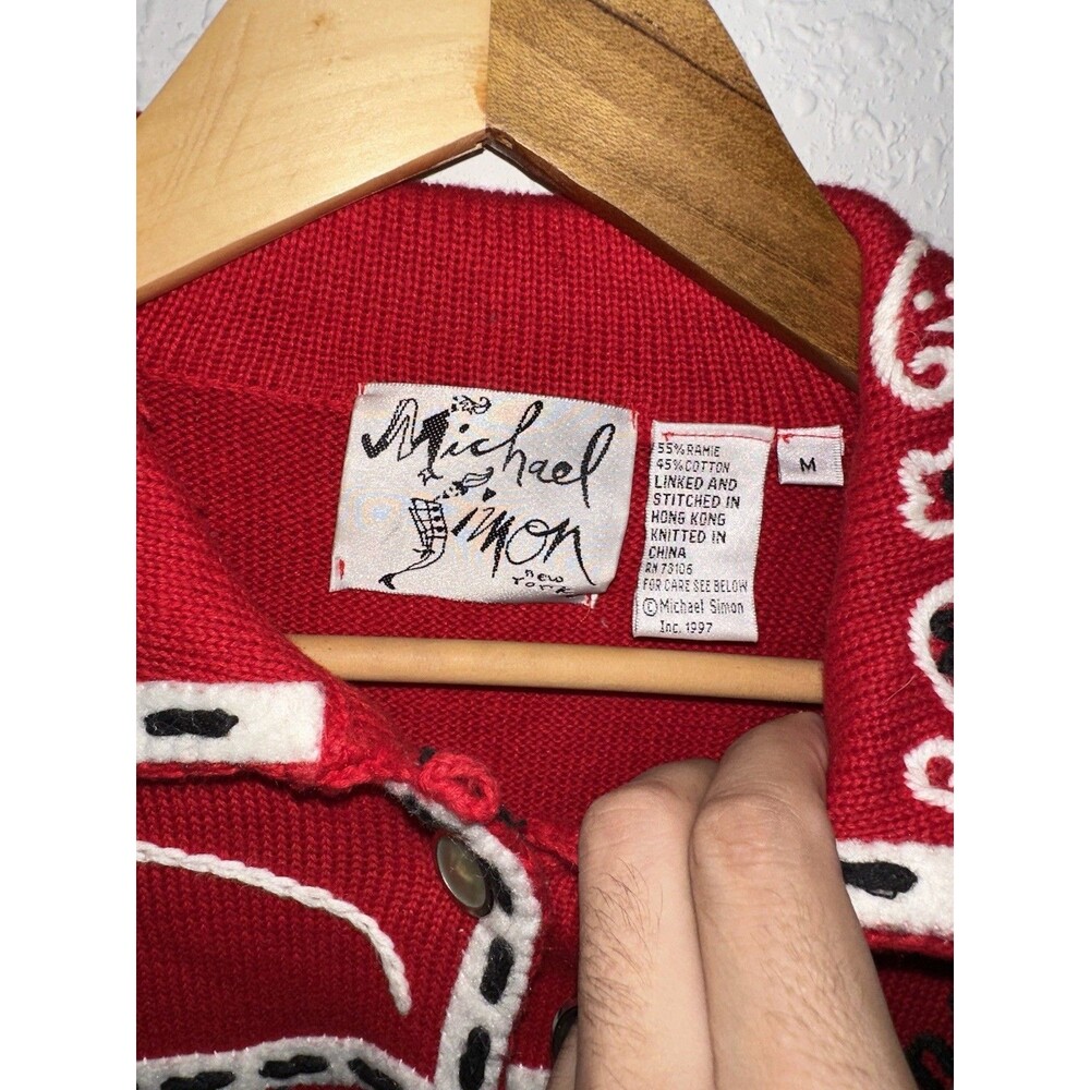 Michael Simon New York Western Cowgirl Hats & Boots Women’s Medium Sweater 1997 - Picture 4 of 5
